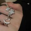 Anillo de circonita cruzada de alta calidad anillo de estrella para mujer anillo de dedo índice de diseño de nicho ins anillo exquisito de lujo ligero
