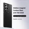 Para Samsung S24ULTRA Capa de Celular Fibra de Carbono Resistente a Quedas Magnética Magsafe Kevlar S25 Capa Protetora
