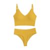 Camisola deportiva con copa triangular y push up, fina, sin aros, de talla grande, con tanga cruzada