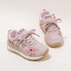 Zapatos Deportivos para Niños Otoño/Invierno Nuevo Estilo Zapatos Casuales Florales de Velcro para Niñas Niños Medianos/Mayores Zapatos de Entrenamiento Alemanes Retro Suela Suave