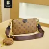 Bani Meizi Bolso Cruzado Pequeño de Lujo Ligero para Mujer Moda Casual Cuero Suave Diseño de Flor Vieja Correa Ancha para el Hombro Bolso de Hombro Único para Debajo del Brazo