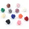 Coral Artificial Laca Colorida Escultura em Pó Compactado Pó de Concha Estéreo Flores Prensadas Buraco Reto Contas de Rosa Acessórios para Joias DIY
