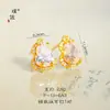 Brincos de Pepita de Ouro Cheio de Diamantes em Forma de Abóbora do Puzuo Gold Shop para Mulheres Design de Nicho Luxo Acessível Brincos de Alta Qualidade para Namoradas