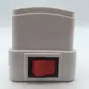 Suporte de lâmpada de parede quadrado branco com plugue Switch, tipo parede, suporte de lâmpada de celular, soquete de lâmpada de parafuso 27, suporte de lâmpada de tubo rotativo de dois polos