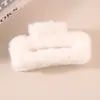Pinza de Garra Cuadrada de Pelo Sintético de Visón para Otoño e Invierno, Pinza de Tiburón de Peluche Hecha a Mano de Alta Gama, Pinza de Garra Grande para el Cabello, Accesorios para el Cabello al por Mayor