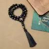 33 Piezas de Cuentas de Oración Cruzadas de 14*14 mm, Pulseras Árabes Ensartadas a Mano, Cuentas Hechas a Mano, Pulseras con Borlas de Color Sólido, Fábrica de Cuentas de Oración