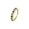 Anillo Abierto Geométrico Rotatorio de Superficie con Circonita Microincrustada en Oro de 18 Quilates Recubierto de Cobre para Suministro Transfronterizo del Distrito Lu Nuevo Producto para Mujer