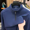 Camiseta Base Cationica DeRong 300g para Hombre Otoño 2026 Nueva Cremallera Cuello Alto Casual Cálida Sudadera para Hombre