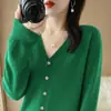 Chaqueta Cárdigan de Punto para Mujer con Cuello en V y Mangas Largas Primavera/Otoño 2026 Ropa Interior de Punto Primavera/Otoño 2026 Ropa de Abrigo