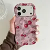 Funda para Teléfono Móvil Estilo Dulce y Femenino de Cerezas Rosas Iphone18Promax Estilo Celebridad de Internet Funda Protectora Dos en Uno