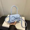 Bolsa Feminina Estilo Coreano Bolinhas 2026 Tendência Nova Moda Fofa Laço Verão Ombro Único Transversal Bolsa de Mão Pequena Quadrada