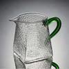 Taza de fondo cuadrado de vidrio de borosilicato con patrón de martillo, asa de cuatro colores, dispensador de té de vidrio, patrón de martillo cuadrado, Taza de Feria de Vidrio