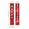 Amazon Transfronterizo Día de San Valentín Pareja Feliz Corazón Decoración Arreglo Porche Puerta Decoración Pancarta Tela de Fondo