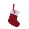 Meias de Natal Transfronteiriças Produtos de Decoração Meias de Tricô com Letras Bordadas Pingente de Decoração de Feriado Saco de Presente de Doces de Natal