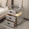 Mesita de noche inteligente para el hogar con caja fuerte integrada, multifuncional, simple y moderna, carga inalámbrica, para uso en dormitorio, no requiere instalación