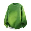 Novo suéter de malha masculino com gola redonda, color block, um suéter casual e versátil de caimento solto para outono e inverno, adequado para casais