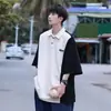 2026 Verano Nueva Camisa Polo para Hombre Camiseta de Manga Corta Estilo Montaña Blanco Peso Pesado Tendencia Retro Americano Manga Media