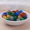 Ágata Roja del Sur Natural Cuentas Sueltas con Patrón de Llama en Rojo Caqui, Pulsera Hecha a Mano DIY Cuentas Redondas Semiacabadas Accesorios de Joyería Venta al por Mayor