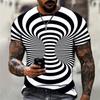 Camiseta de cuello redondo con estampado digital 3D en espiral para hombre, de AliExpress, de verano, estilo urbano, moderna.
