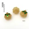 Nueva Marea de País Botón de Trébol de Cuatro Hojas Calabaza Botón de Vidrio Anti-jade Botón de Pie Metálico Hebilla Decorativa DIY