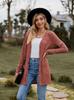 2023 Otoño Transfronterizo Nuevo Ropa de Mujer Amazon Cárdigan Chaqueta de Mujer de Punto Cepillado de Color Sólido de Manga Larga