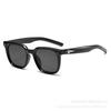 Lentes de Sol Retro para Mujer, Cuadrados, Anti-UV, Cara Redonda, Aspecto Adelgazante, de Alta Gama, para Tomar Fotos en la Playa, Lentes de Sol Personalizados de Celebridad de Internet para Hombre
