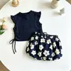 Nuevo Conjunto de Verano de Amazon para Niñas Elegante Conjunto de Top de Manga Corta y Shorts tipo Bloomers para Bebé Niña Niños