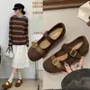 Nuevos Zapatos Mary Jane Maillard para Mujer que Aumentan la Altura, Otoño 2026, Hebilla Vintage, Tacón Grueso, Zapatos Bajos