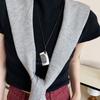 Acero de titanio no se decolora cuerda de cera cadena de suéter collar estilo europeo y americano accesorios de celebridad de internet sentido de diseño alto estilo callejero raqueta