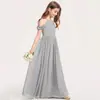 Vestido Chiffon Novo Estilo para Performance de Piano de Meninas, Vestido para Performance de Orquestra, Vestido Longo para Competição de Violino, Primavera