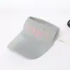 Sombrero deportivo de punto hueco con letra para primavera y verano, moda femenina, gorra sin copa, sombrero de sol todo terreno para protección solar femenina