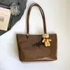 Bolsa Tote Grande Capacidade para Mulheres Outono/Inverno 2026 Cor Sólida Bolsa de Ombro Único Bolsa Simples para Trabalho e Deslocamento Bolsa de Mão ou de Ombro