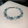 Pulsera de Zirconia Dopamina para Mujer, Lujo Ligero, Incrustada de Diamantes, Pulsera de Moda Multicolor, Venta Caliente Transfronteriza, Joyería de Gama Alta al por Mayor