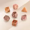 Dados Poliedros de Gema Hongdongling Natural Gravação Dados Digitais DND TRPG Terno de Sete Z01