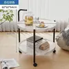 Carrito de Mesa de Centro Móvil, Mini Mesa para Sofá de Sala de Estar, Mesa con Ruedas y Estante de Almacenamiento para el Hogar, Carrito de Comedor Nórdico