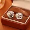 Pendientes de Zirconia y Perla de Alta Gama, Modernos, Exquisitos, Suaves y Románticos, Pendientes de Aguja de Plata, Accesorios Versátiles de Moda