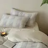 Estilo Fresco y Juvenil, Jacquard de Gasa de Doble Capa 100% Algodón, Juego de Cama Suave y Amigable con la Piel para Dormir Desnudo, Juego de Cuatro Piezas para Todas las Estaciones
