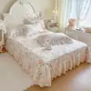 Primavera e Verão 2026 Novo Estilo Coreano Algodão Puro Estampado Capa de Cama Peça Única Capa de Cama Capa de Cama de Solteiro Conjunto de Três Peças