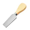 Set de Cuchillos para Queso de Acero Inoxidable y Madera de Acacia de Cuatro Piezas para Cortar Queso y Bocadillos, Cuchillo Cuadrado para el Hogar con Accesorio Magnético
