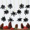Banner Transfronterizo de Feliz Año Nuevo, Fuegos Artificiales Brillantes, Suministros de Decoración Temática para Fiesta de Año Nuevo, Banner Negro y Dorado