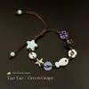 Pulseira Tecida Artesanalmente com Peixe Azul Fofo e Estrela do Mar para Mulheres, Novo Modelo 2026, Alto Valor Estético, Pulseira para Festa de Estudantes na Praia