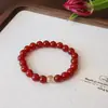 Pulsera de Ágata Roja Natural Joyería Roja para Mujeres Regalos de Navidad y Año Nuevo Estilo Dulce de Dama Joyería para Manos Venta al por Mayor