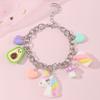 Pulseira infantil nova transfronteiriça cartoon arco-íris unicórnio pingente de jogo pulseira de menina estilo punk estilo moderno