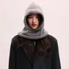 Gorro de Punto de Color Sólido Holgado para Mujer en Invierno, Moderno y a la Moda, Hace que la Cara Parezca Más Pequeña, Cálido y Protector de Orejas, Sombrero de Lana