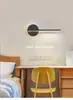 Lámpara de Pared LED Moderna Minimalista Dorada Elegante Blanco y Negro Escandinava Creativa Lámpara de Pared de Fondo para Sala de Estar Lámparas de Noche para Dormitorio