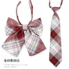 Pajarita a Cuadros Estilo Japonés JK para Niñas, Corbata de Lazo sin Nudo Estilo Escolar para Fotos de Graduación, Camisa de Uniforme Marinero para Niños