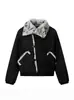 Chaqueta de Algodón Cálida con Cuello de Piel y Hebilla de Cuero Estilo Retro Americano para Hombres y Mujeres en Otoño e Invierno Nueva Chaqueta Superior Holgada de Alta Gama