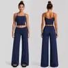 Conjunto de yoga transfronterizo, camiseta sin mangas deportiva ajustada de secado rápido, conjunto de atuendo para correr al aire libre, Pilates y fitness
