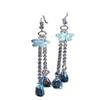 Brincos de Flor de Cerejeira Antigos Feitos à Mão 2025 Femininos Brincos de Gota d'Água Estilo Super Imortal Elegantes Antigos Hanfu Clipe de Orelha Joias Borla