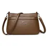 Bolso Cruzado de Cuero Suave de Gran Capacidad, Nuevo, Elegante y Versátil, de Gama Alta, para Madres y Abuelas de mediana edad